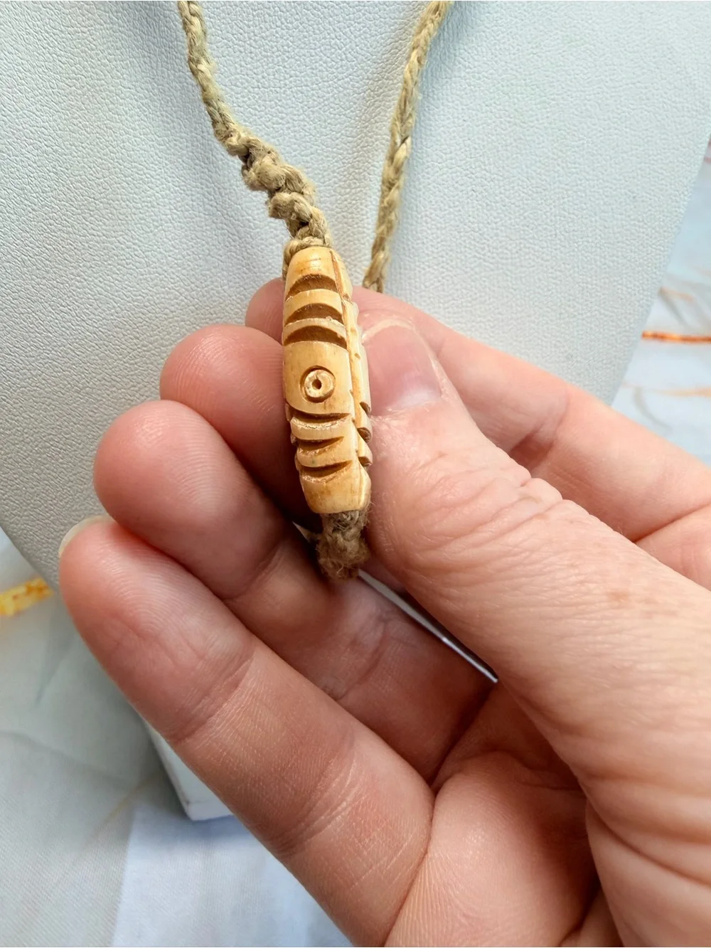 Vintage Tribal carved necklace